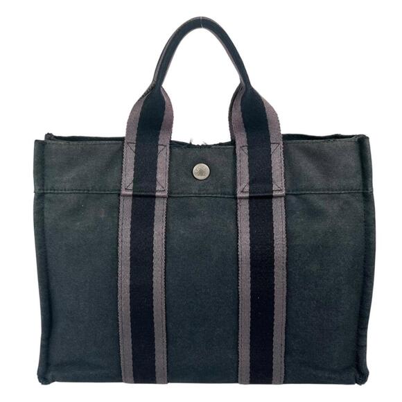 Hermes HERMES Tote Bag Handbag Canvas Fourre-Tout PM Black